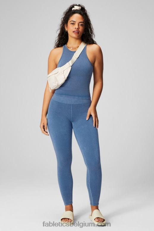 licht indigo vrouwen naadloze tanktop met hoge hals Fabletics LH20J2151