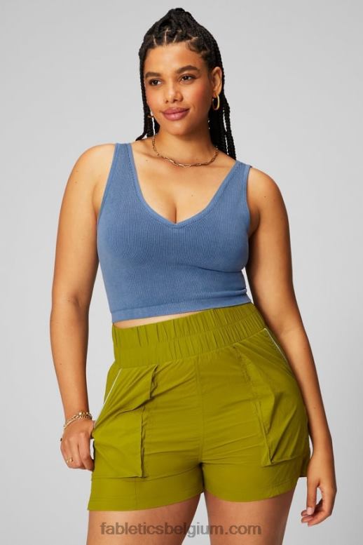 licht indigo vrouwen wolk naadloze tanktop met V-hals Fabletics LH20J2155