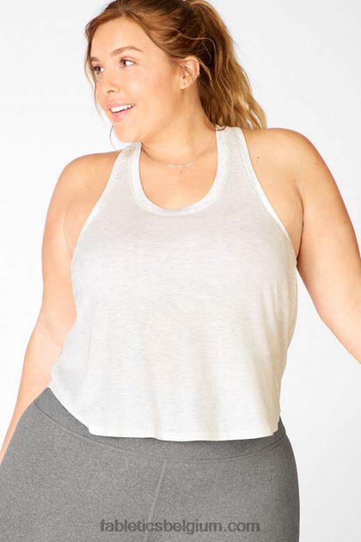 lichtgrijze heide vrouwen loveday cropped tanktop Fabletics LH20J2389