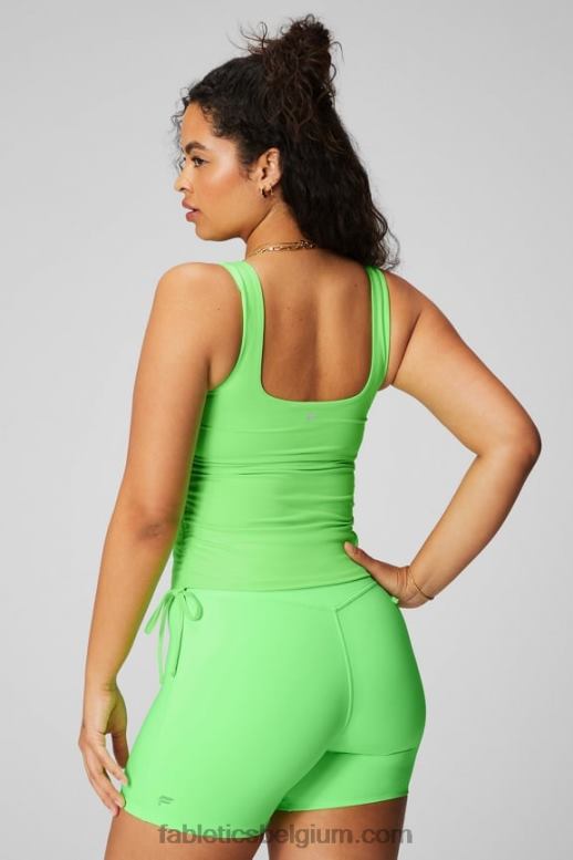 mint gloed neon vrouwen ingebouwde beha-tank met ruches Fabletics LH20J2147