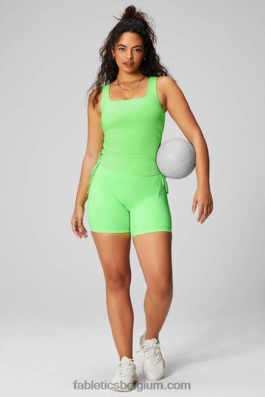 mint gloed neon vrouwen ingebouwde beha-tank met ruches Fabletics LH20J2147