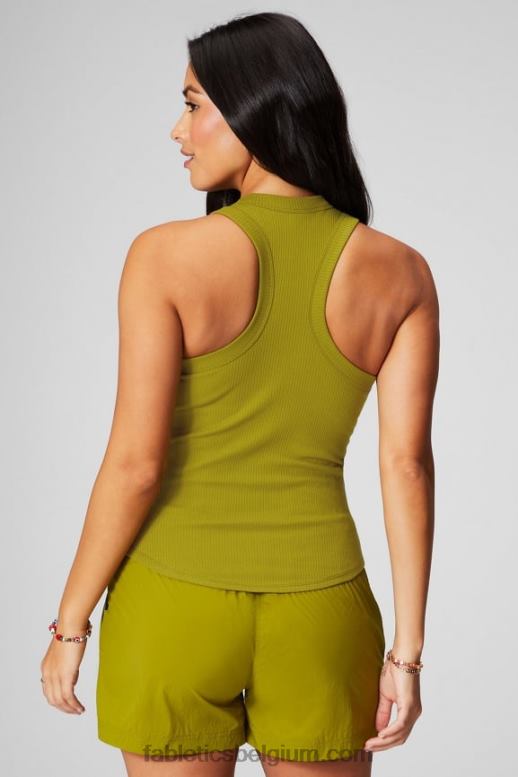olijfgaard vrouwen tanktop met hoge hals Fabletics LH20J2144