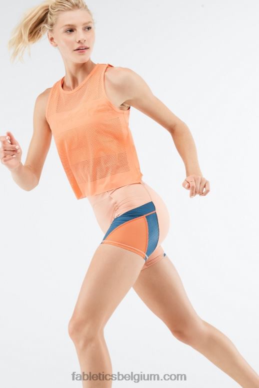 oranje uitbarsting vrouwen wilder sculpt gebreide tanktop Fabletics LH20J2334