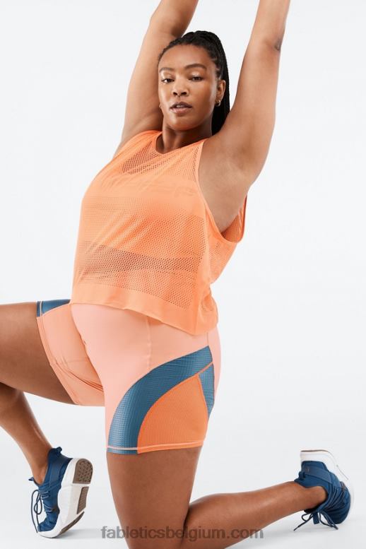 oranje uitbarsting vrouwen wilder sculpt gebreide tanktop Fabletics LH20J2335