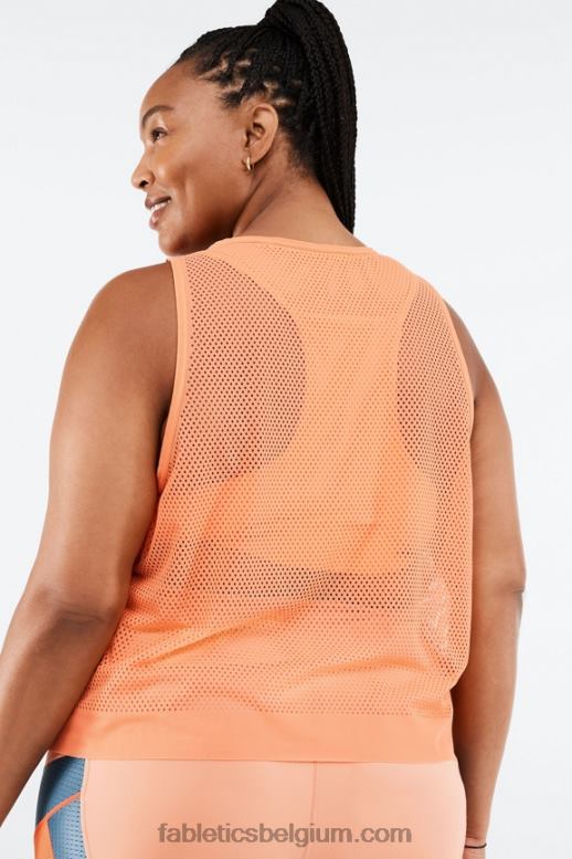oranje uitbarsting vrouwen wilder sculpt gebreide tanktop Fabletics LH20J2335
