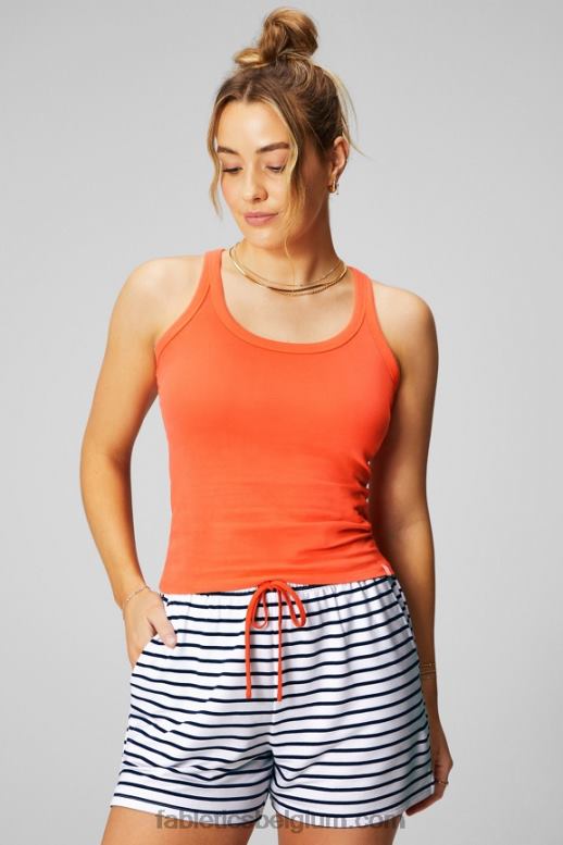 passie oranje/klassiek wit vrouwen Scheptank van 100% katoen Fabletics LH20J2163