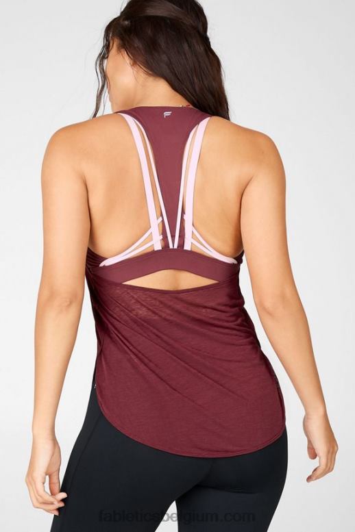 roest/parelroze vrouwen boost ingebouwde beha-tank Fabletics LH20J2386