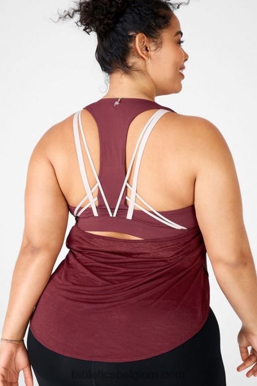 roest/parelroze vrouwen boost ingebouwde beha-tank Fabletics LH20J2387