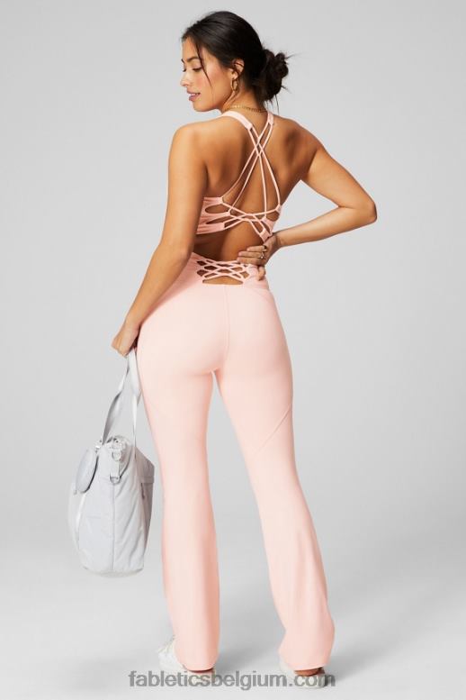 roze botercreme vrouwen open rugtank met bandjes Fabletics LH20J2164
