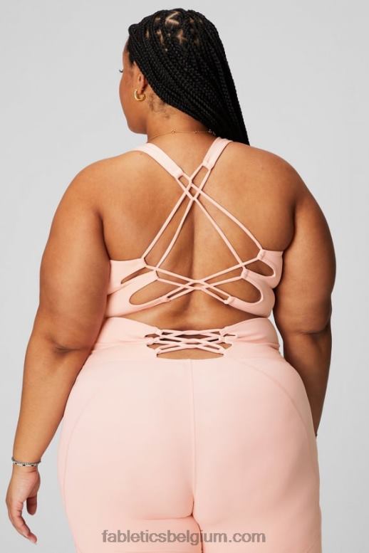 roze botercreme vrouwen open rugtank met bandjes Fabletics LH20J2165