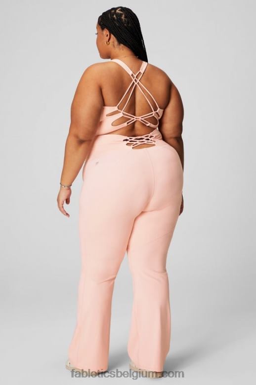 roze botercreme vrouwen open rugtank met bandjes Fabletics LH20J2165