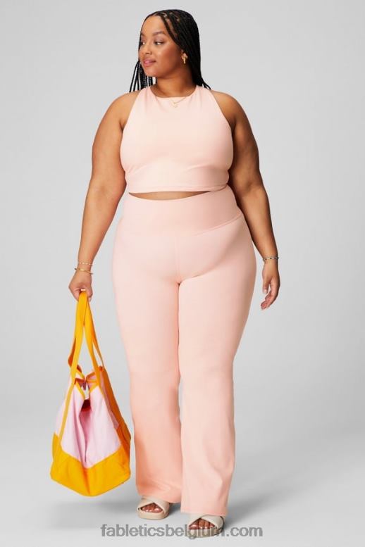 roze botercreme vrouwen open rugtank met bandjes Fabletics LH20J2165