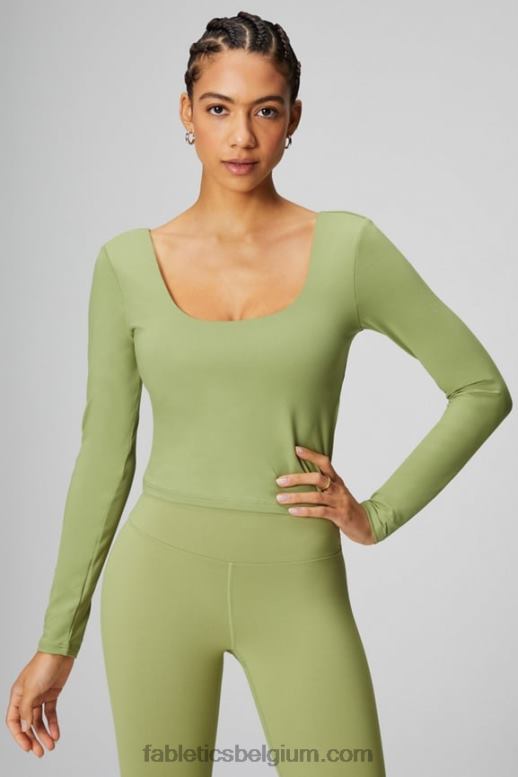 viool vrouwen oasis twist ingebouwde bh met lange mouwen Fabletics LH20J2196