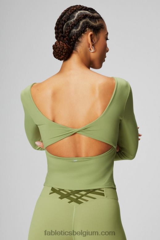 viool vrouwen oasis twist ingebouwde bh met lange mouwen Fabletics LH20J2196