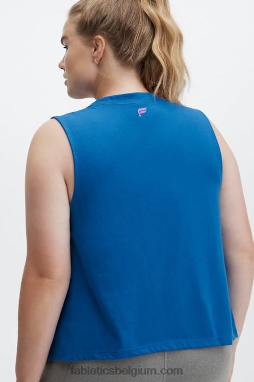voel je goed/elektrisch blauw vrouwen bijgesneden spier tank Fabletics LH20J2333