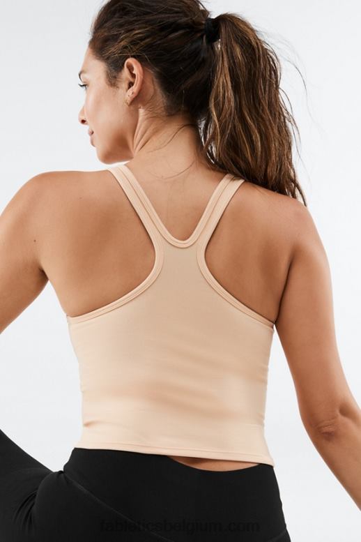 warm zand vrouwen denise sculpt gebreide tanktop Fabletics LH20J2310