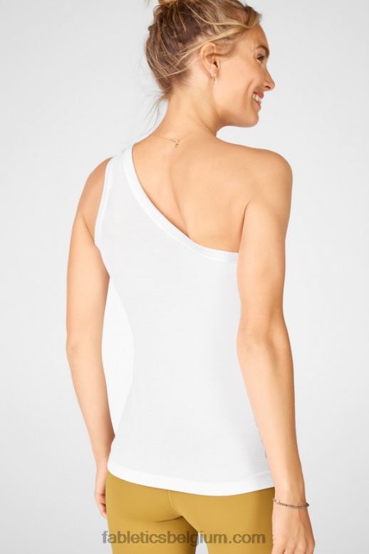 wit vrouwen esme tanktop met één schouder Fabletics LH20J2420