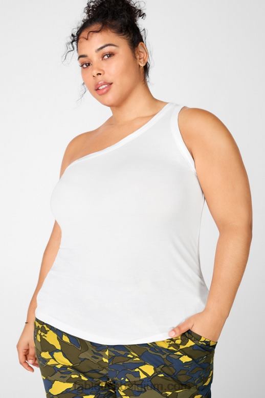 wit vrouwen esme tanktop met één schouder Fabletics LH20J2421