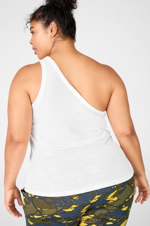 wit vrouwen esme tanktop met één schouder Fabletics LH20J2421
