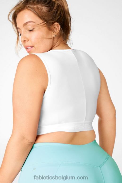 wit vrouwen pia powertouch light front twist tank Fabletics LH20J2391