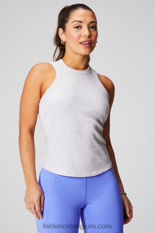 zachte grijze heide vrouwen tanktop met hoge hals Fabletics LH20J2142