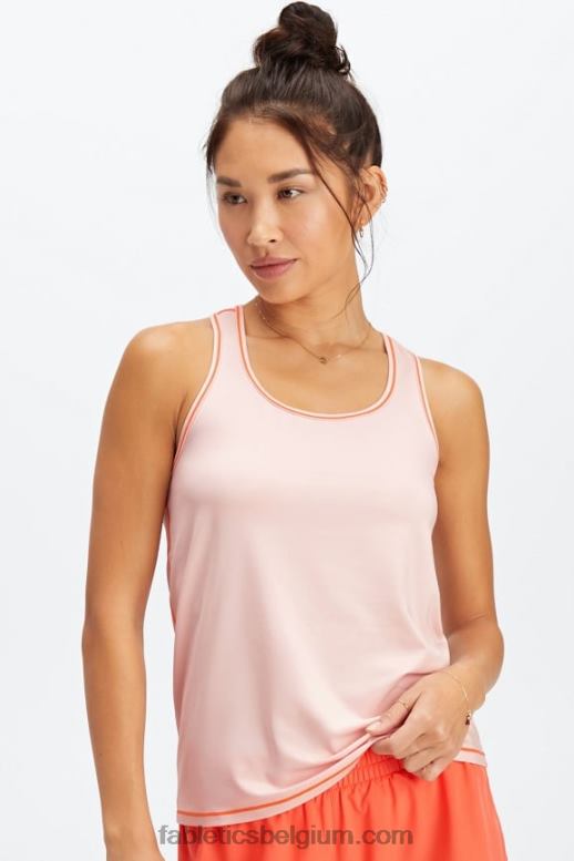 zachte schaal/oranje nectar vrouwen phoenix lite racerback-tank Fabletics LH20J2184