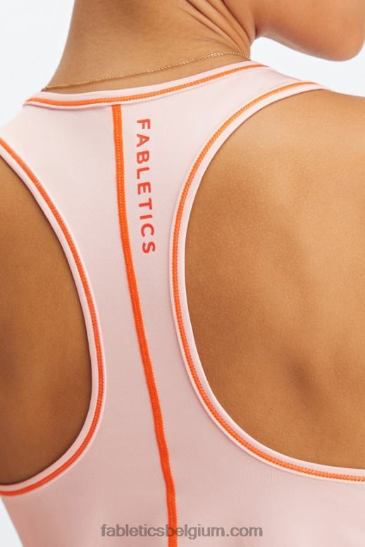 zachte schaal/oranje nectar vrouwen phoenix lite racerback-tank Fabletics LH20J2184