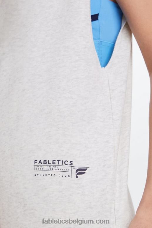 zachtgrijze heide/atletiekclub vrouwen extra grote badstof tank Fabletics LH20J2259