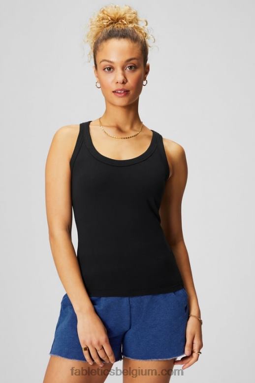 zwart vrouwen Scheptank van 100% katoen Fabletics LH20J2157