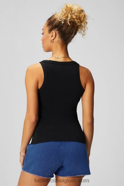zwart vrouwen Scheptank van 100% katoen Fabletics LH20J2157