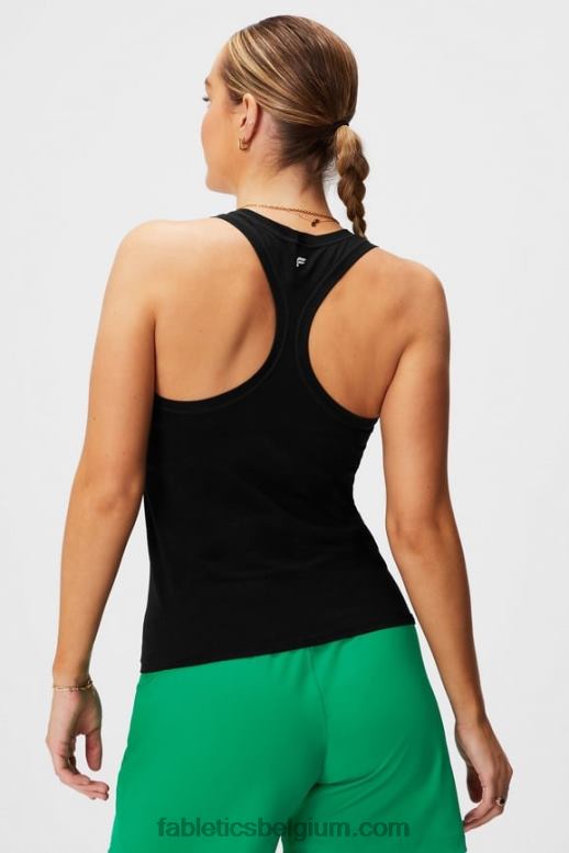 zwart vrouwen feather tech racerback-tanktop Fabletics LH20J2137