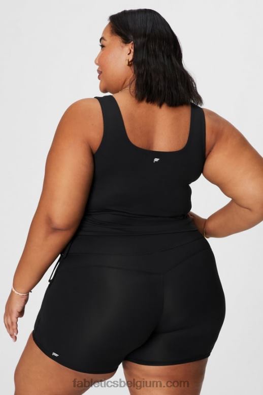 zwart vrouwen ingebouwde beha-tank met ruches Fabletics LH20J2150
