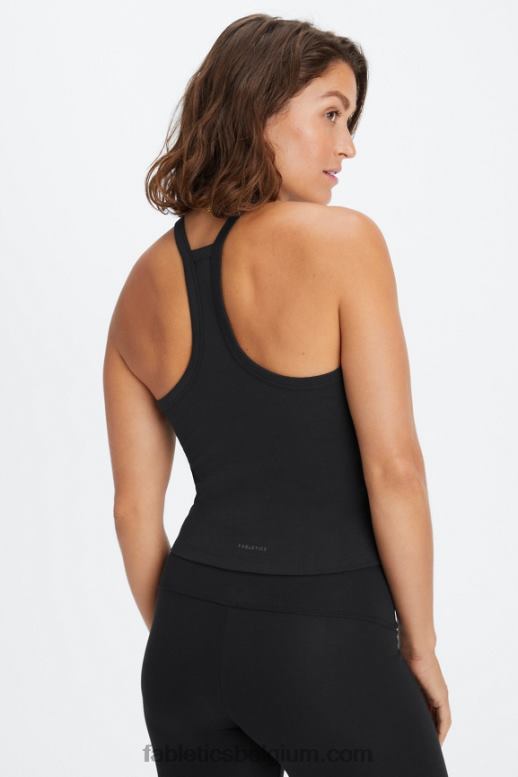 zwart vrouwen inwonende haltertank Fabletics LH20J2227