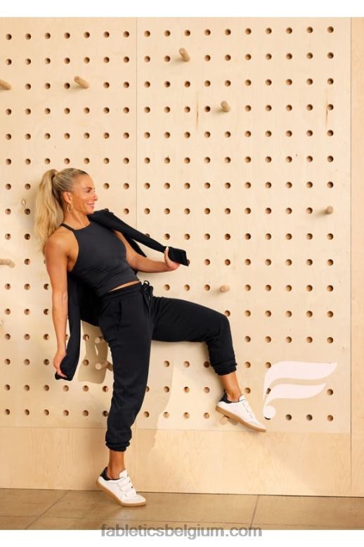 zwart vrouwen inwonende haltertank Fabletics LH20J2227