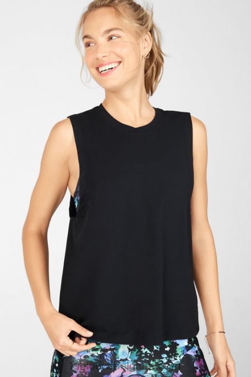 zwart vrouwen jade spier tank Fabletics LH20J2350