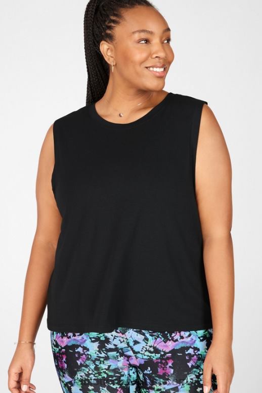 zwart vrouwen jade spier tank Fabletics LH20J2351