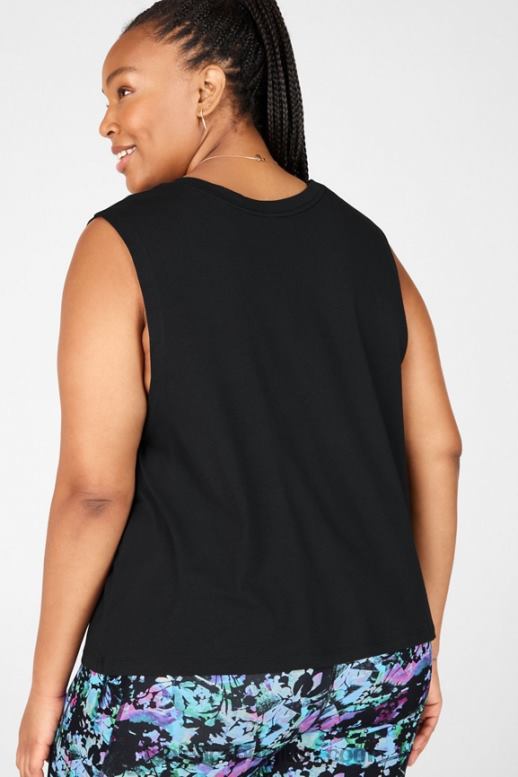 zwart vrouwen jade spier tank Fabletics LH20J2351