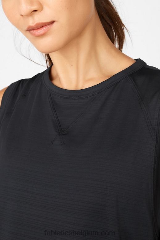zwart vrouwen milieubewuste spiertank Fabletics LH20J2306