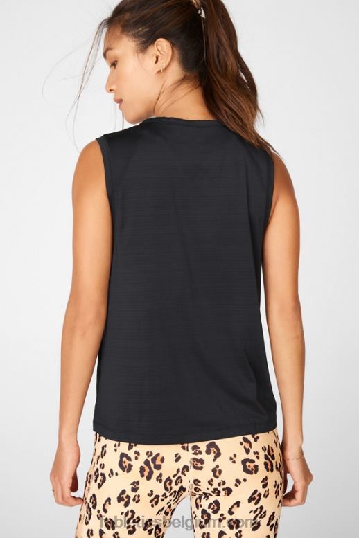 zwart vrouwen milieubewuste spiertank Fabletics LH20J2306