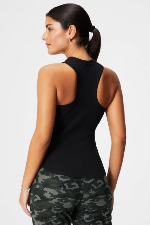 zwart vrouwen tanktop met hoge hals Fabletics LH20J2145
